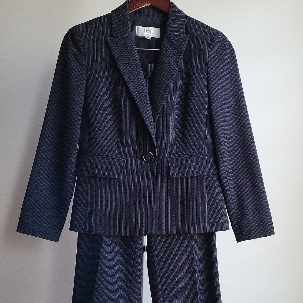 Elegant Black Pinstripe Suit Set